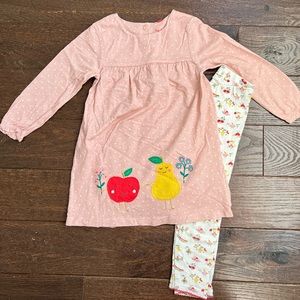 Baby Boden size 3-4 apple and pear dress and pant play set